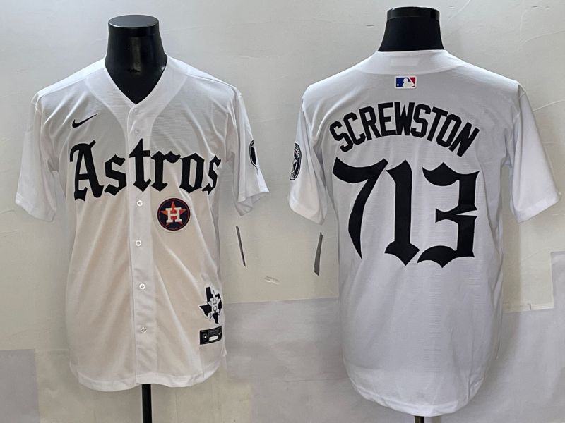 Men 2025 Houston Astros 713 Screwston White Five generations Joint Name Nike MLB Jersey style 14->houston astros->MLB Jersey